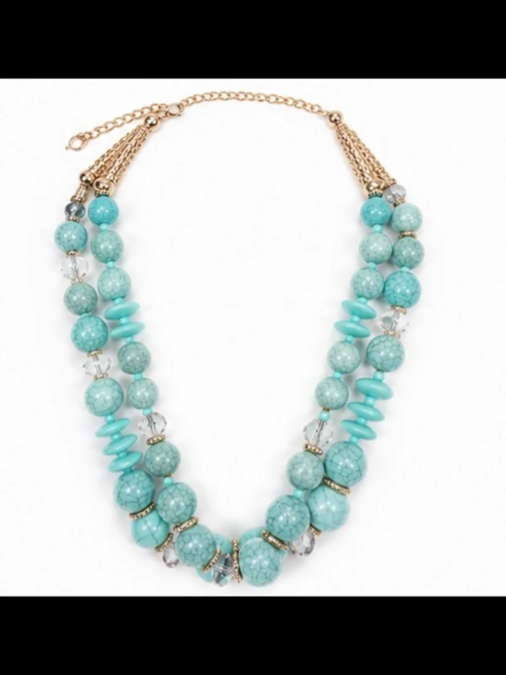 Turquoise Beaded Statement Necklace - Women Jewelry